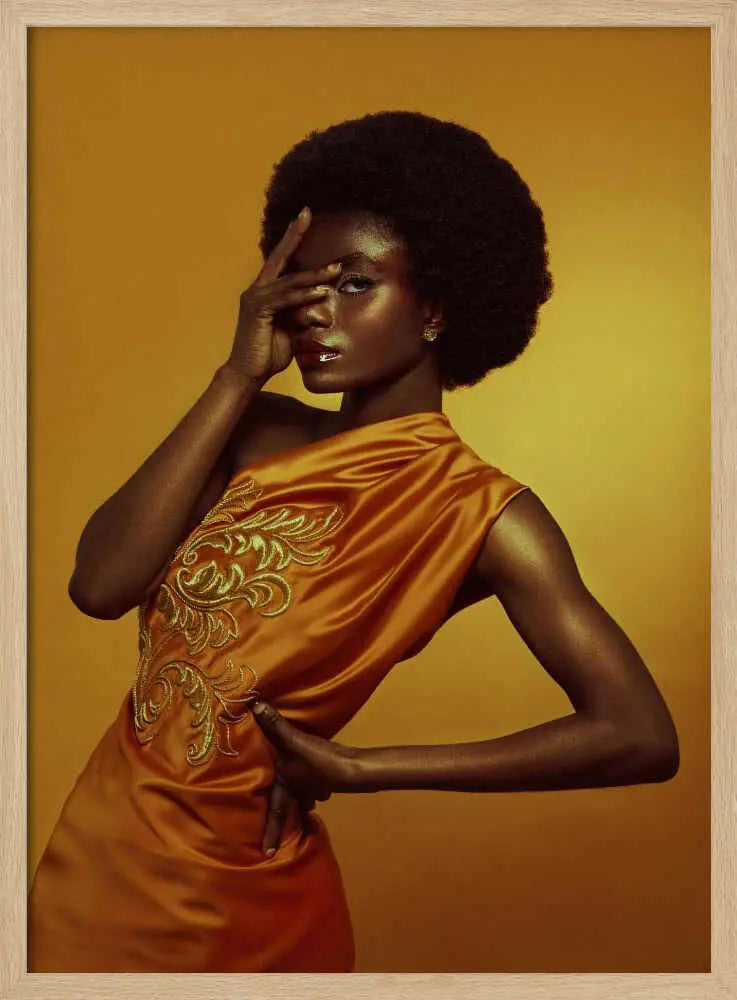 Mysterious Golden Fashion Art Print UK — Dark Moody Vibrant Wall Art — Living Room — Wall It All Prints