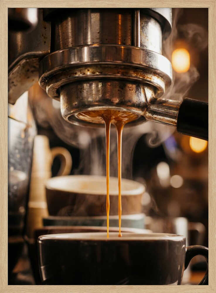 Fresh Espresso Pour Art Print UK — Dark Moody Dark Wall Art — Kitchen — Wall It All Prints