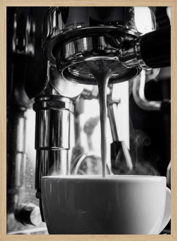Fresh Espresso Pour Art Print UK — Dark Moody Dark Wall Art — Kitchen — Wall It All Prints