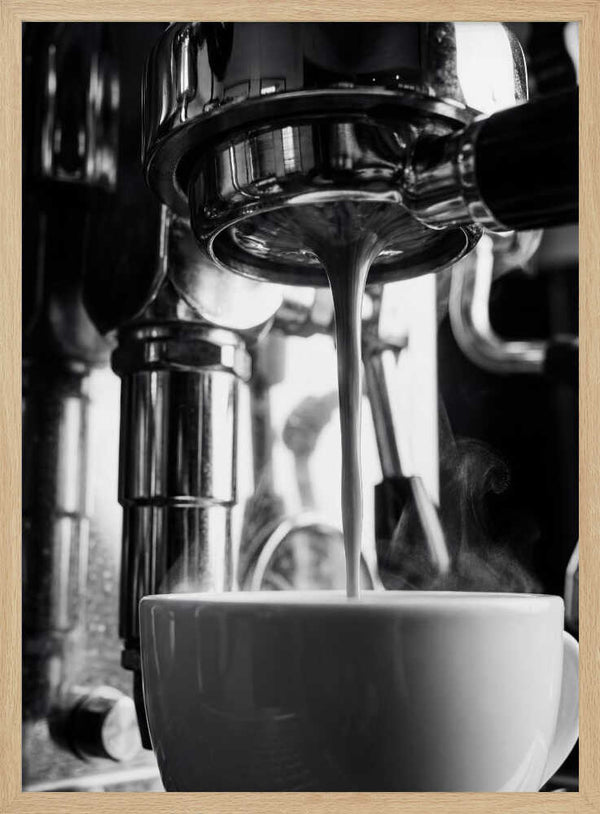 Fresh Espresso Pour Art Print UK — Dark Moody Dark Wall Art — Kitchen — Wall It All Prints