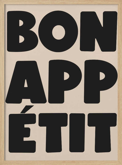 Bon Appétit Saying Art Print UK — Abstract Dark Wall Art — Kitchen — Wall It All Prints