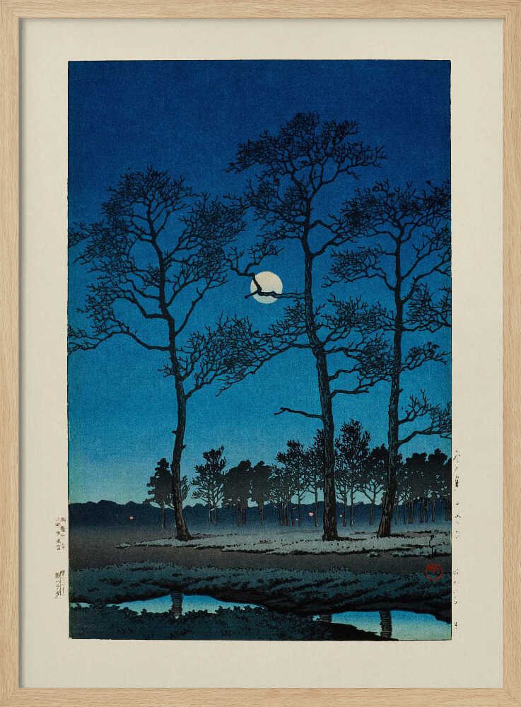 Winter Moon At Toyamagahara (1931) Art Print UK — Japanese Vibrant Wall Art — Living Room — Wall It All Prints