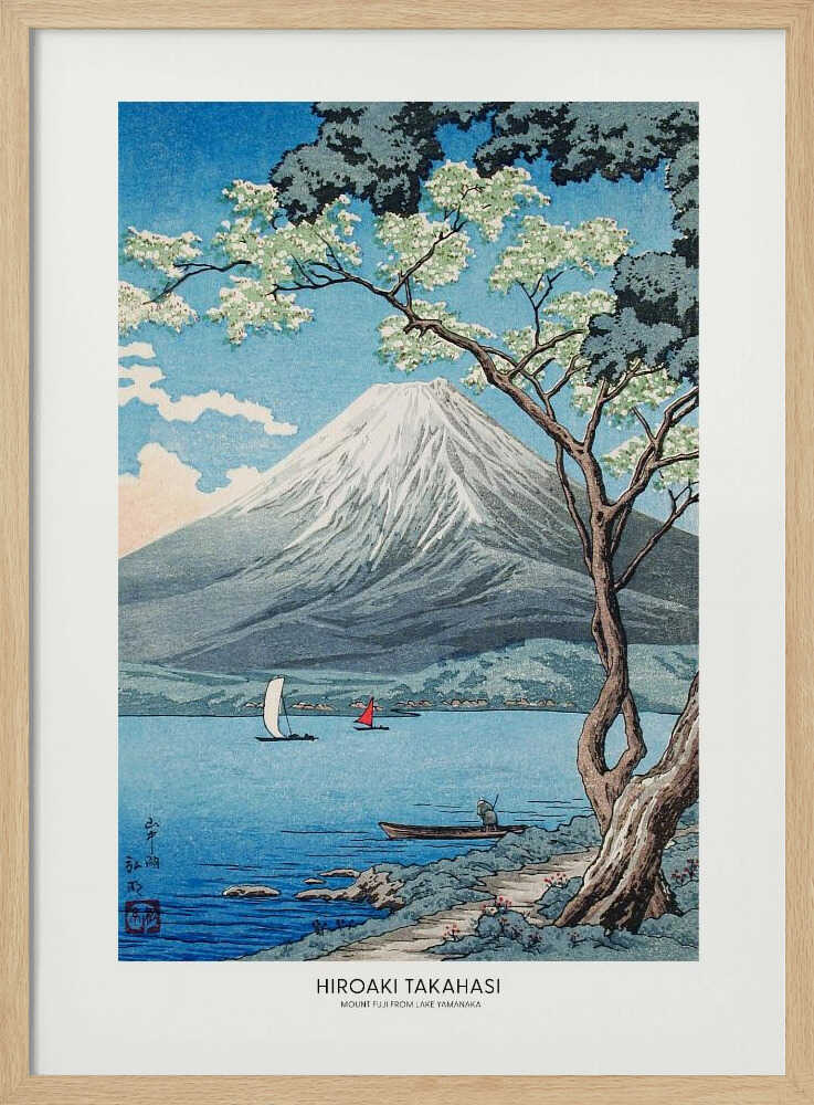 Mount Fuji From Lake Yamanaka Art Print UK — Japanese Vibrant Wall Art — Living Room — Wall It All Prints