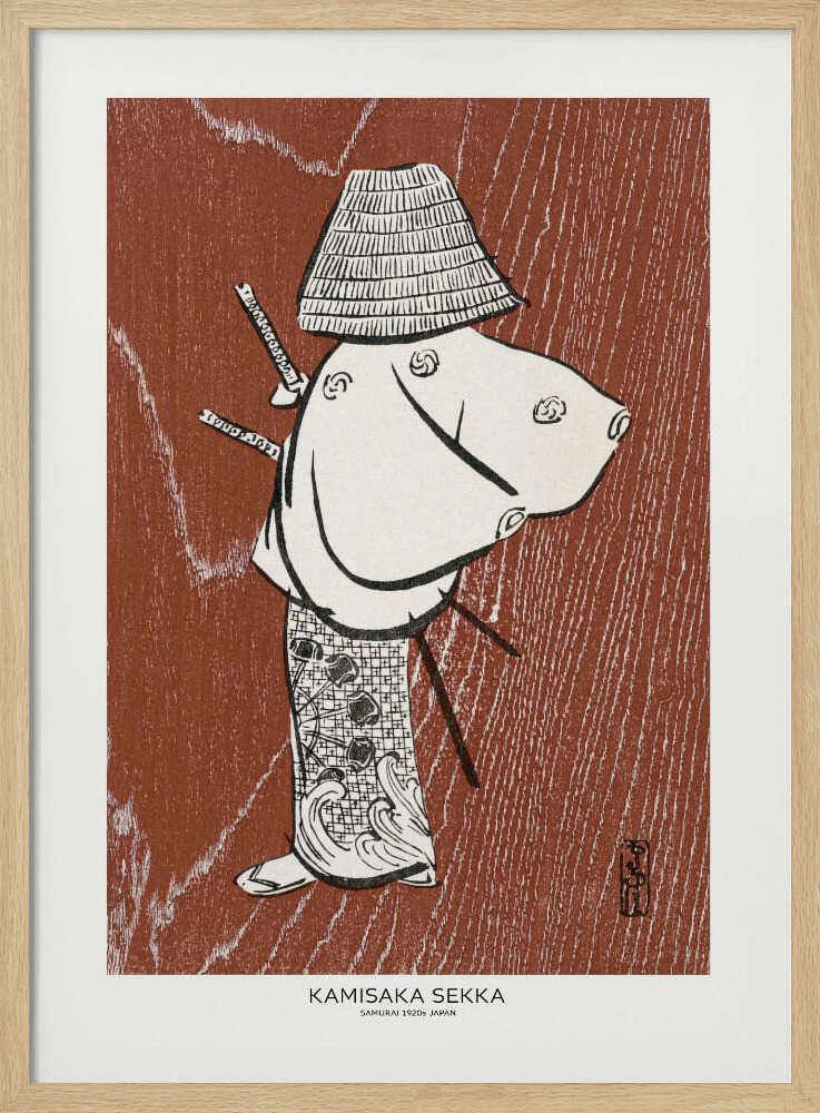 Samurai, One of Four (1920s) By Kamisaka Sekka Art Print UK — Portrait Vibrant Wall Art — Living Room — Wall It All Prints
