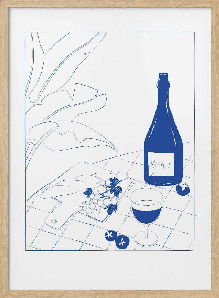 Winestilllife Art Print UK — Abstract Minimal Wall Art — Kitchen — Wall It All Prints