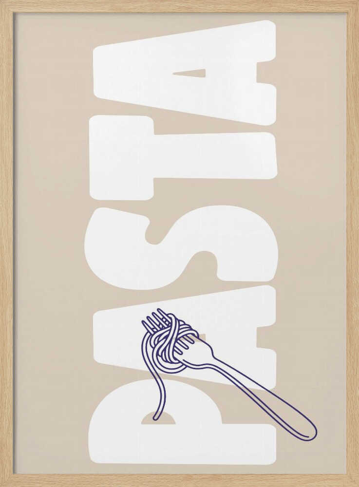 Pasta Fork Delight Art Print UK — Abstract Minimal Wall Art — Kitchen — Wall It All Prints