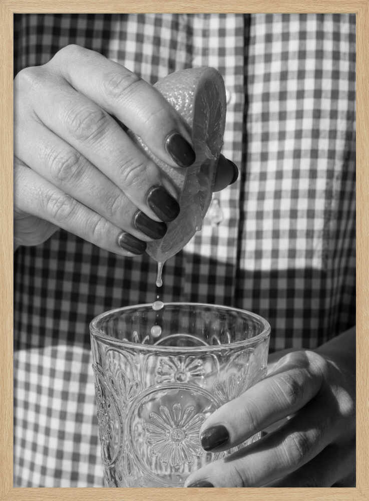 Hands Squeezing Lemon Art Print UK — Food Dark Wall Art — Kitchen — Wall It All Prints