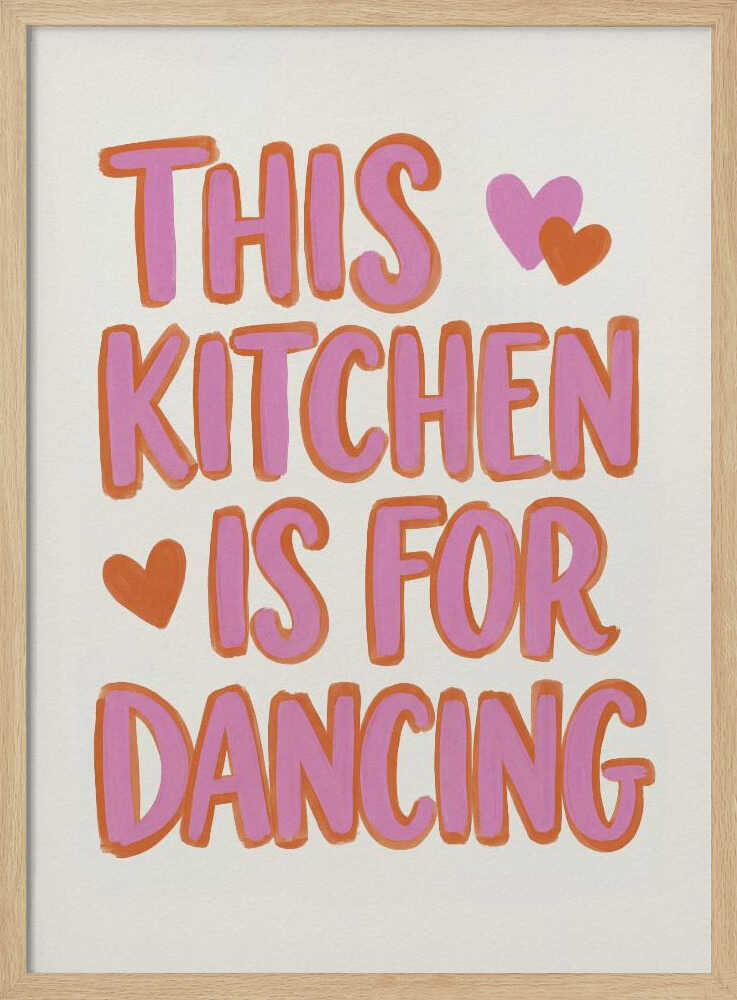 Dancing Kitchen Heart Quote Art Print UK — Japanese Vibrant Wall Art — Kitchen — Wall It All Prints