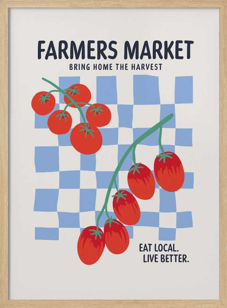 Farmers Market Tomatoes Art Print UK — Botanical Fresh Wall Art — Kitchen — Wall It All Prints
