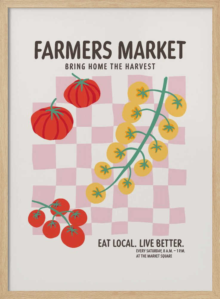 Farmers Market Tomatoes Art Print UK — Botanical Vibrant Wall Art — Kitchen — Wall It All Prints