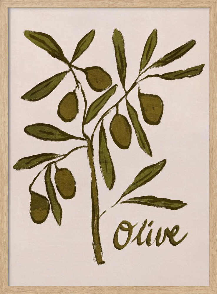 Olive Branch Minimalist Painting Art Print UK — Botanical Minimal Wall Art — Kitchen — Wall It All Prints