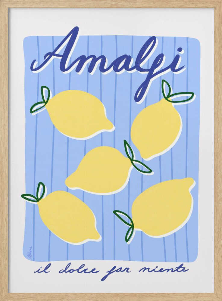 Amalfi Lemons Art Print UK — Abstract Vibrant Wall Art — Kitchen — Wall It All Prints