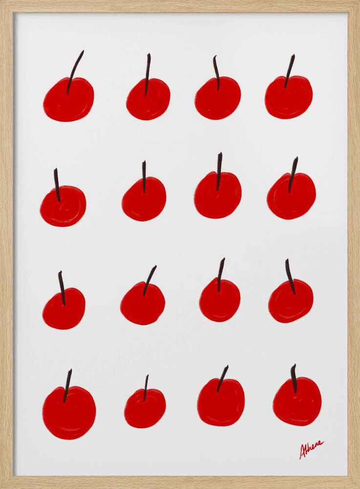 Cherries Art Print UK — Abstract Vibrant Wall Art — Kitchen — Wall It All Prints