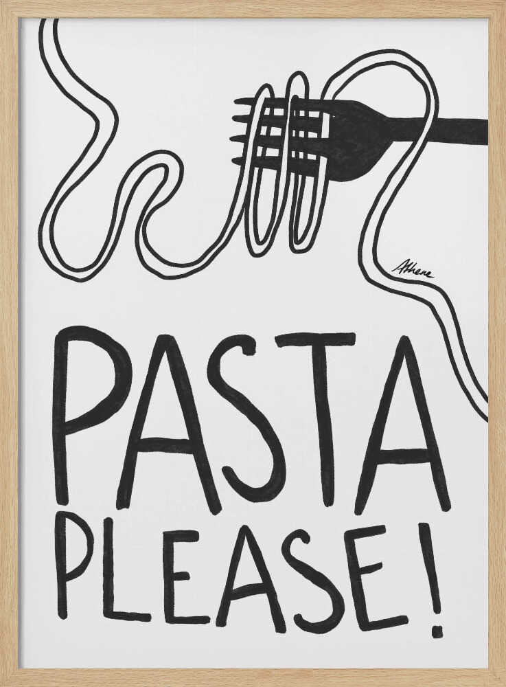 Pasta Please Art Print UK — Food Dark Wall Art — Kitchen — Wall It All Prints