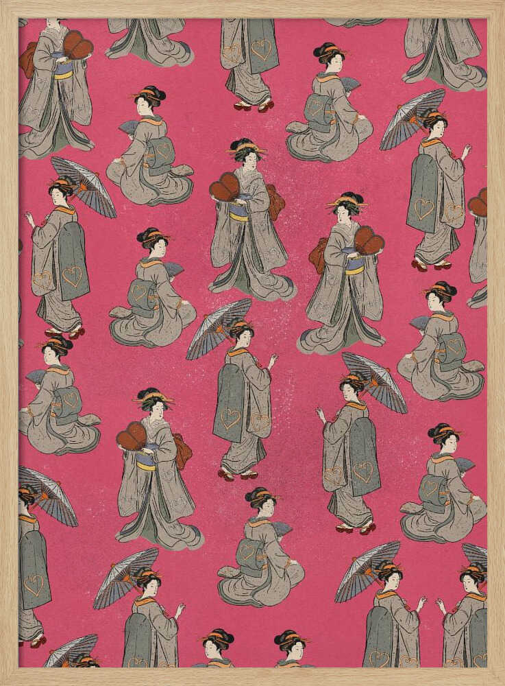 Elegant Japanese Kimono Pattern Art Print UK — Japanese Elegant Wall Art — Living Room — Wall It All Prints