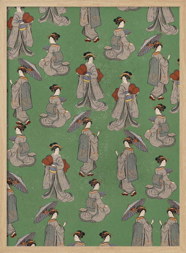 Japanese Kimono Pattern Art Print UK — Japanese Calm Wall Art — Living Room — Wall It All Prints