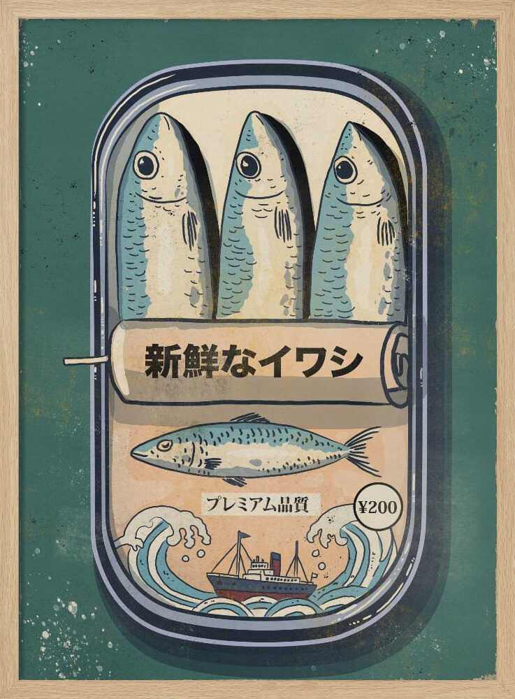 Vintage Japanese Sardines Art Print UK — Japanese Fresh Wall Art — Kitchen — Wall It All Prints