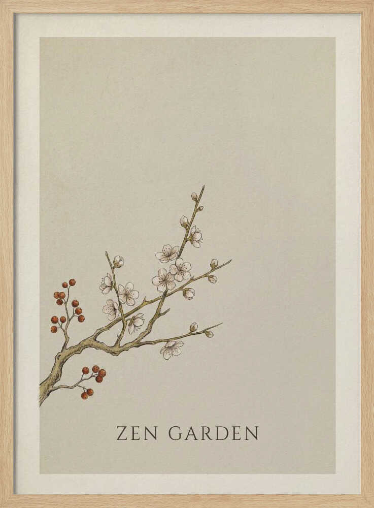Zen Garden Blossoms Art Print UK — Japanese Calm Wall Art — Office — Wall It All Prints