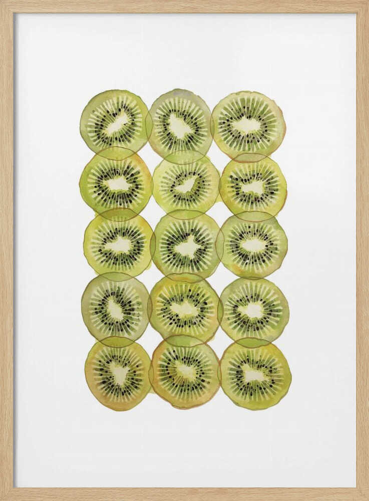 Fresh Kiwi Slices Art Print UK — Botanical Vibrant Wall Art — Kitchen — Wall It All Prints