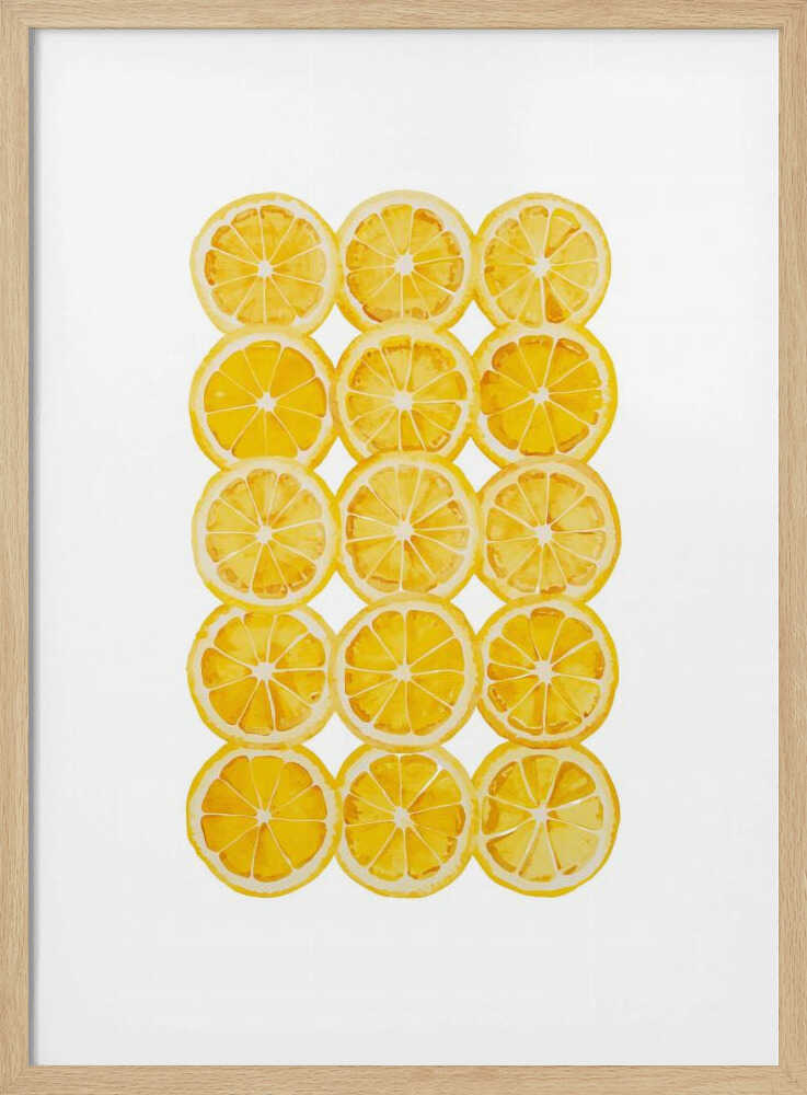 Fresh Lemon Slices Art Print UK — Abstract Vibrant Wall Art — Kitchen — Wall It All Prints