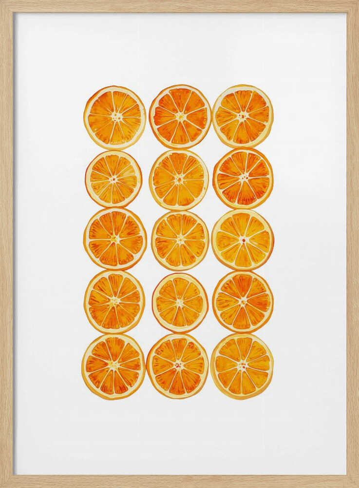 Vibrant Orange Slices Art Print UK — Food Vibrant Wall Art — Kitchen — Wall It All Prints