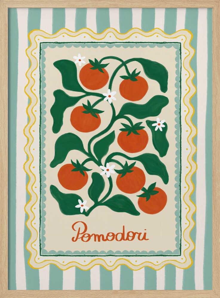 Rustic Italian Pomodori Art Print UK — Botanical Fresh Wall Art — Kitchen — Wall It All Prints