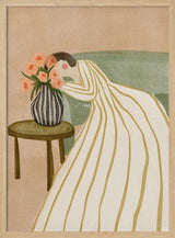 Woman Admiring Flowers