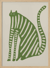 Playful Green Striped Cat