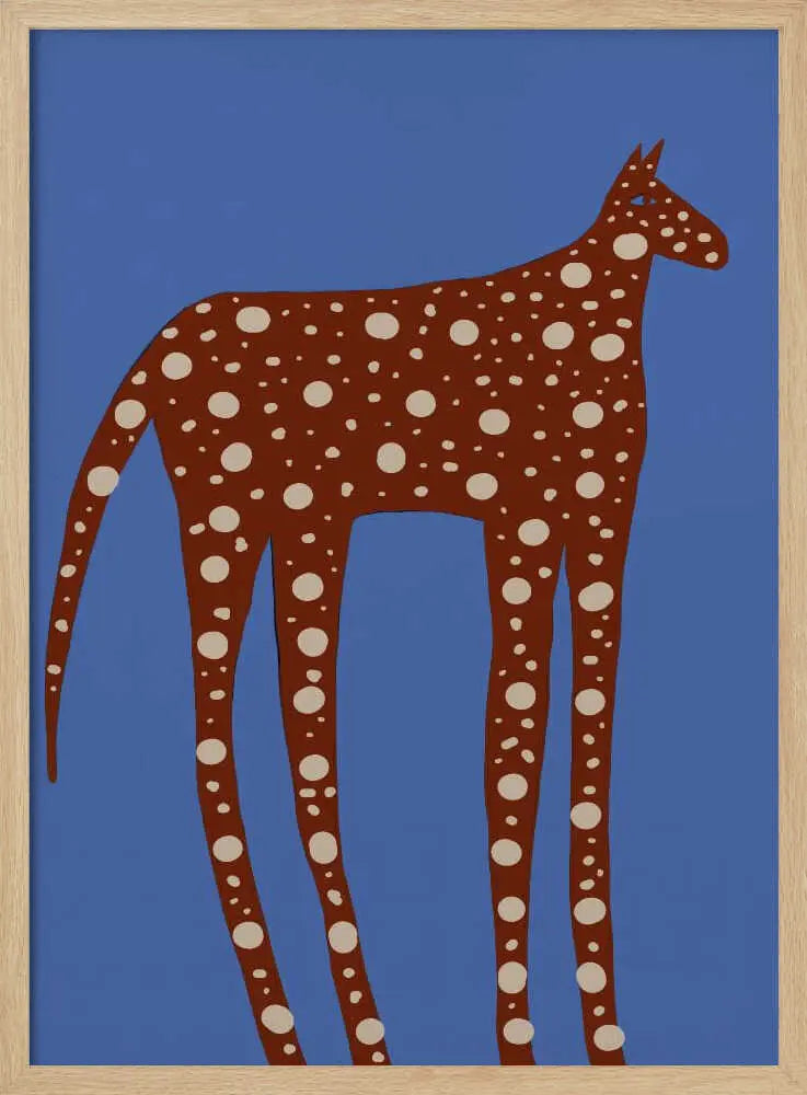 Spotted Long Legged Horse Art Print UK — Abstract Minimal Wall Art — Office — Wall It All Prints