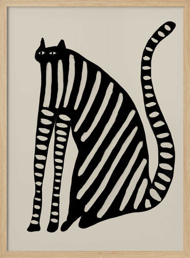 Striped Black Cat