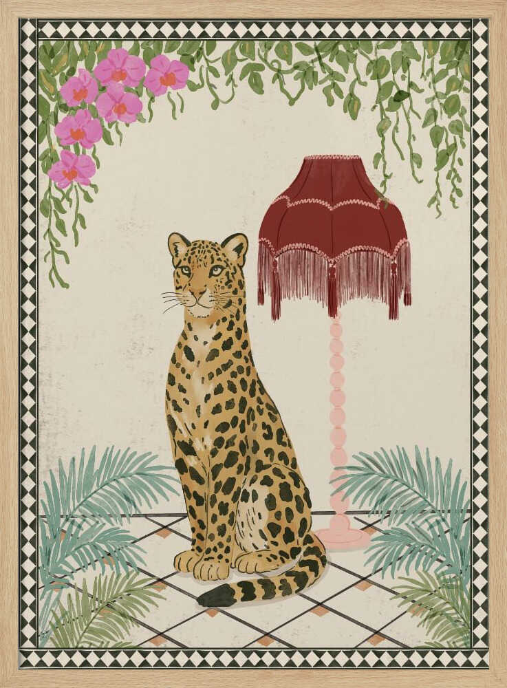 Elegant Tropical Leopard Art Print UK — Botanical Fresh Wall Art — Living Room — Wall It All Prints
