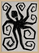 Black Octopus Swirl Art Print UK — Abstract Vibrant Wall Art — Living Room — Wall It All Prints