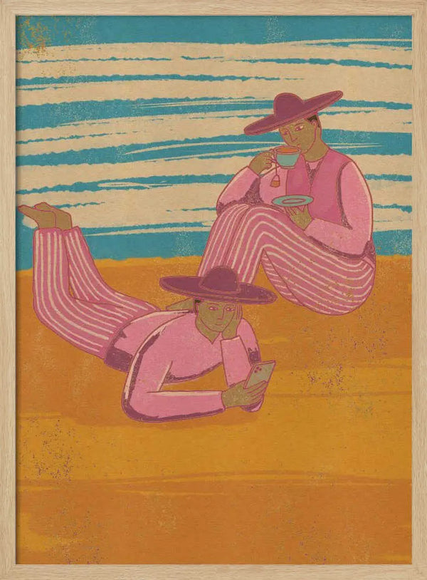 Pink Striped Beach Day