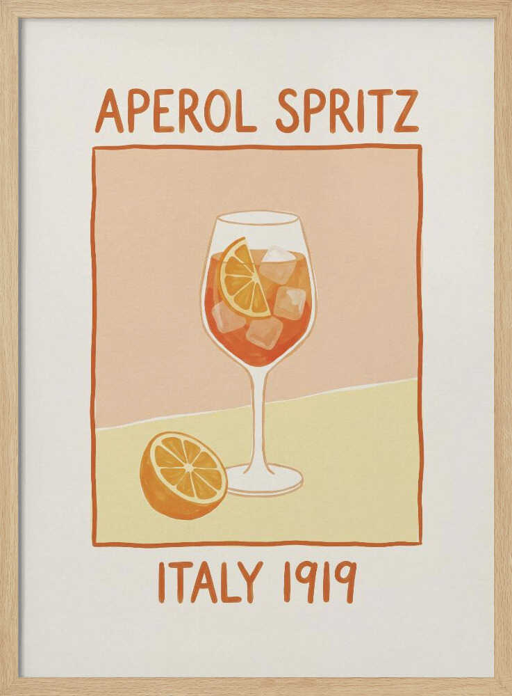 Italian Aperol Spritz Art Print UK — Vintage Vibrant Wall Art — Kitchen — Wall It All Prints