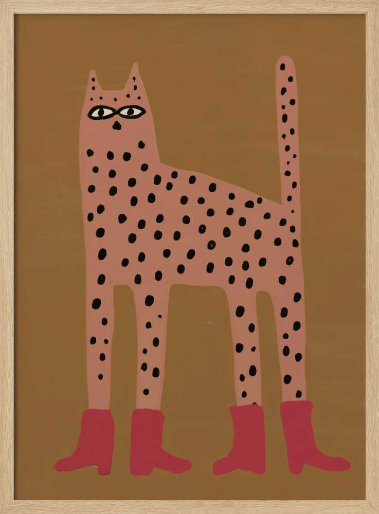 Spotted Cat in Boots Art Print UK — Abstract Minimal Wall Art — Living Room — Wall It All Prints