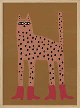 Spotted Cat in Boots Art Print UK — Abstract Minimal Wall Art — Living Room — Wall It All Prints