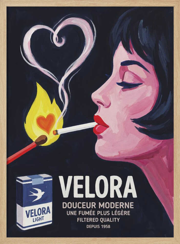 Chic Woman Smoking Heart
