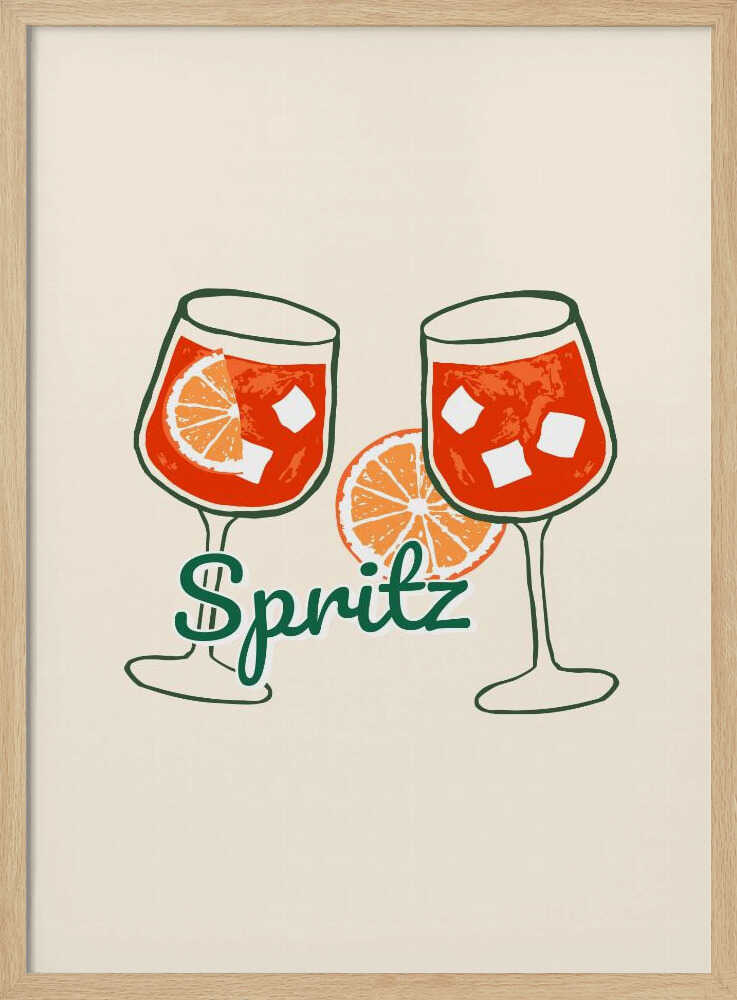 Vibrant Spritz Cocktails Art Print UK — Vintage Vibrant Wall Art — Kitchen — Wall It All Prints