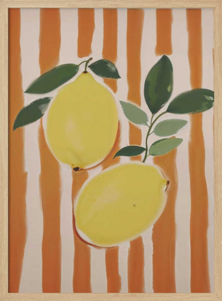 Fresh Striped Lemons Art Print UK — Abstract Vibrant Wall Art — Kitchen — Wall It All Prints