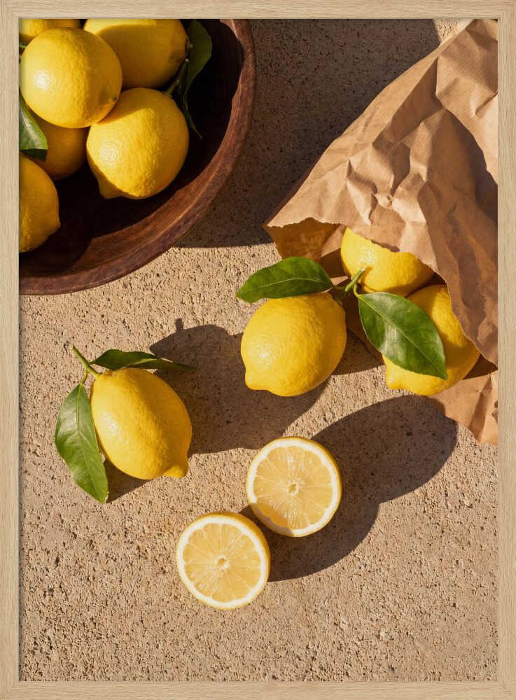Fresh Summer Lemons Art Print UK — Botanical Vibrant Wall Art — Kitchen — Wall It All Prints