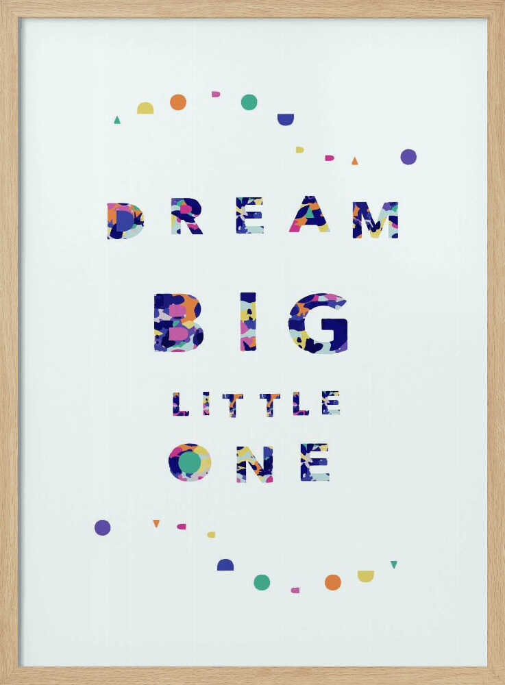 Colourful confetti and motivational quote typography, nursery wall art print.