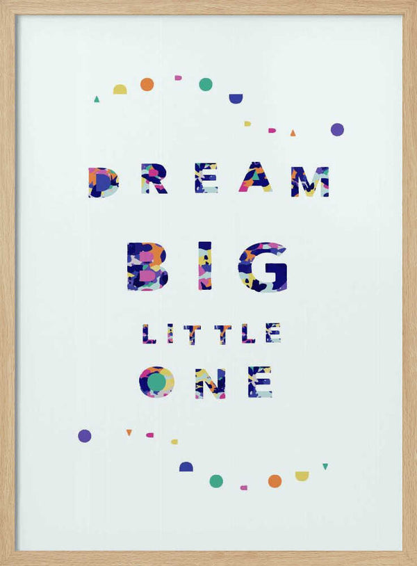 Colourful confetti and motivational quote typography, nursery wall art print.