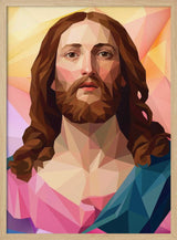 Modern Geometric Jesus Portrait Low Profile