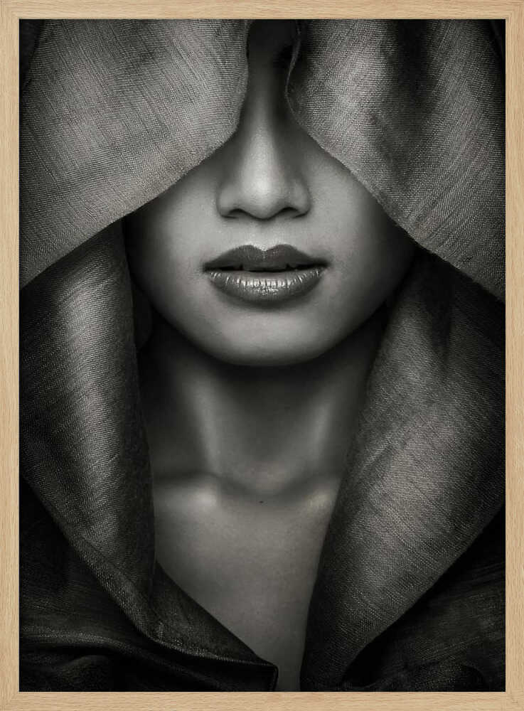 Veiled Mystery Portrait Art Print UK — Dark Moody Dark Wall Art — Living Room — Wall It All Prints