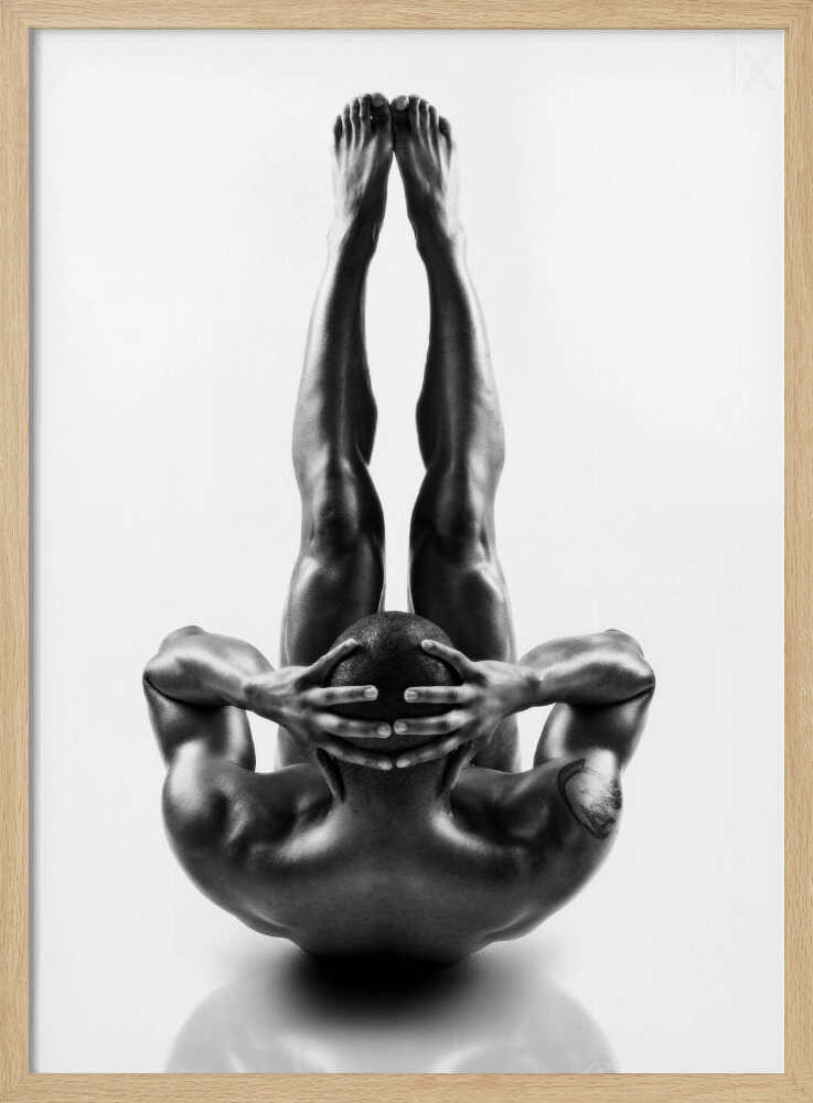 Upward Strength Pose Art Print UK — Dark Moody Dark Wall Art — Bathroom — Wall It All Prints