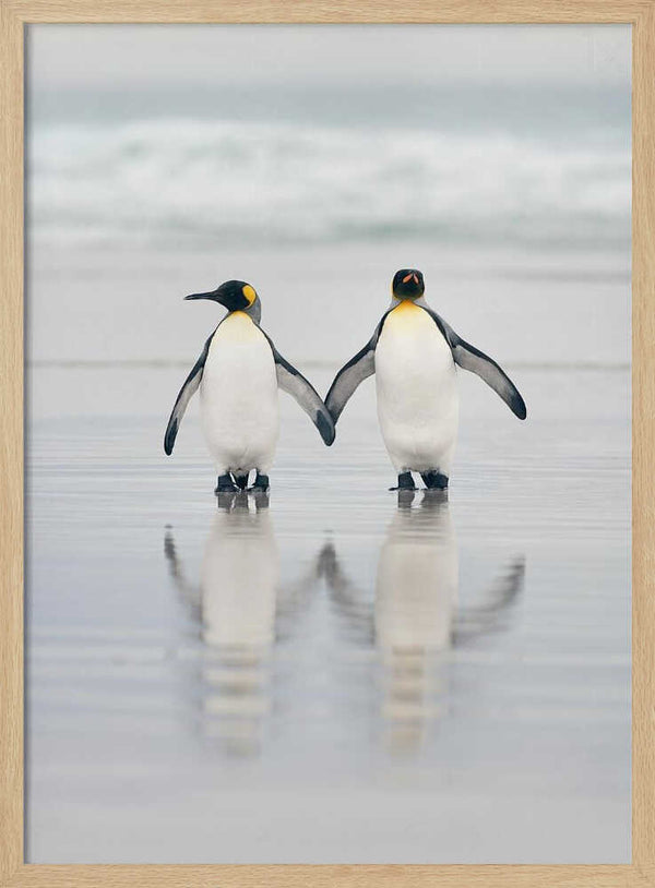 Loving Penguin Couple Art Print UK — Landscape Calm Wall Art — Bedroom — Wall It All Prints