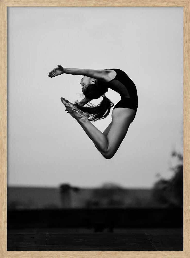 Graceful Ballet Leap Art Print UK — Portrait Dark Wall Art — Living Room — Wall It All Prints