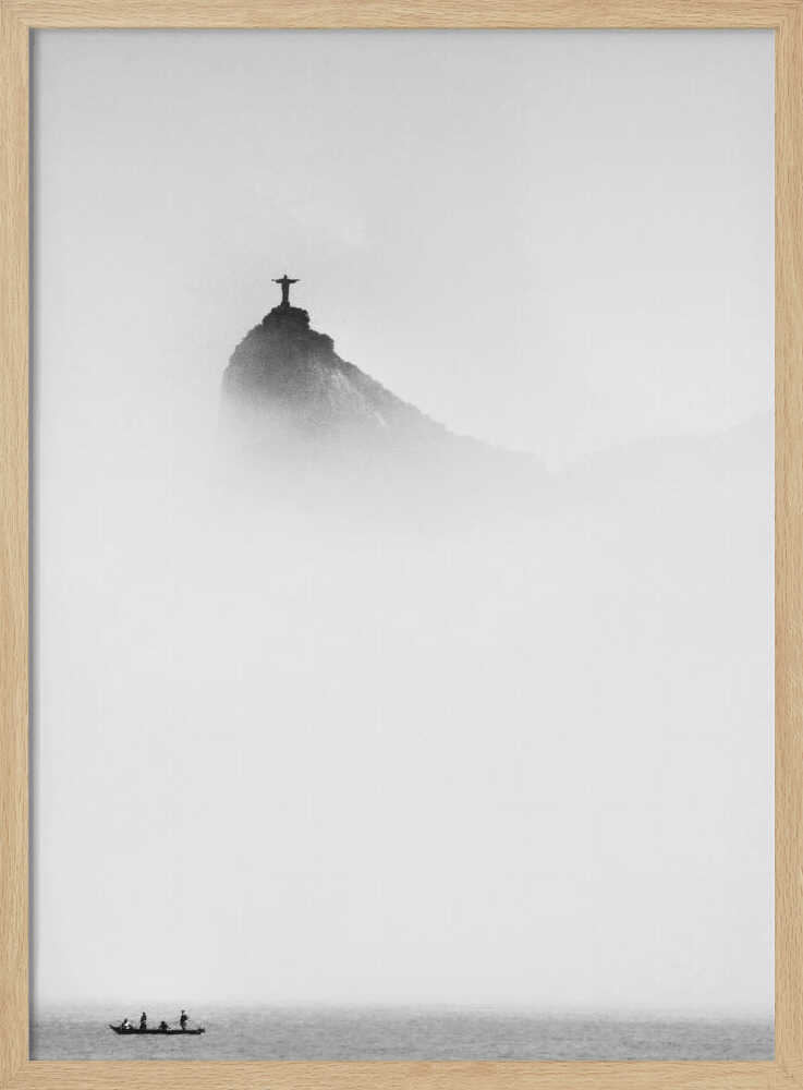 Misty Christ Redeemer Art Print UK — Abstract Calm Wall Art — Bedroom — Wall It All Prints