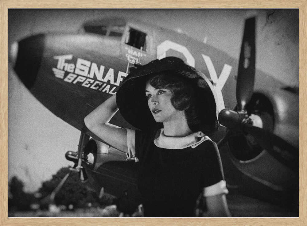 Elegant Aviation Lady Art Print UK — Portrait Dark Wall Art — Living Room — Wall It All Prints
