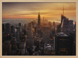 Golden Manhattan Skyline Art Print UK — Dark Moody Minimal Wall Art — Living Room — Wall It All Prints
